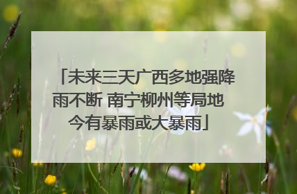 未来三天广西多地强降雨不断 南宁柳州等局地今有暴雨或大暴雨
