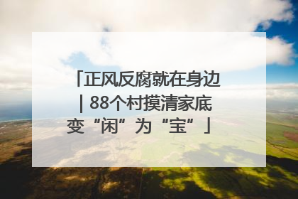 正风反腐就在身边｜88个村摸清家底变“闲”为“宝”