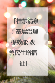 桂东清泉：基层治理提效能 改善民生增福祉