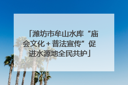 潍坊市牟山水库“庙会文化＋普法宣传”促进水源地全民共护