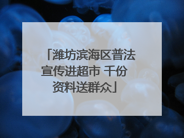 潍坊滨海区普法宣传进超市 千份资料送群众