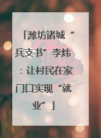 潍坊诸城“兵支书”李炜：让村民在家门口实现“就业”