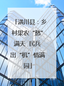潢川县：乡村果农“愁”满天  民兵出“机”情满园
