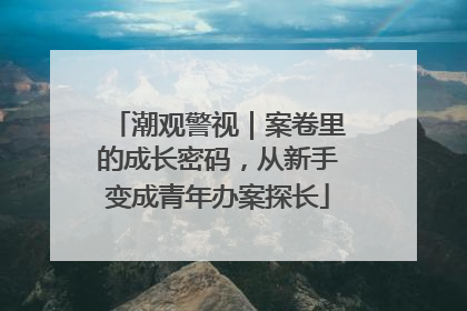 潮观警视｜案卷里的成长密码，从新手变成青年办案探长