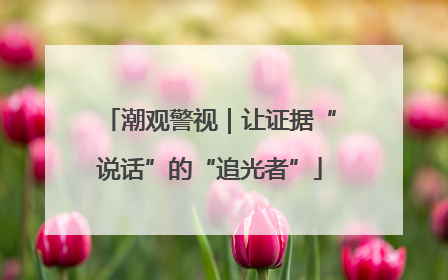 潮观警视｜让证据“说话”的“追光者”