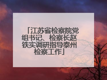 江苏省检察院党组书记、检察长赵铁实调研指导泰州检察工作