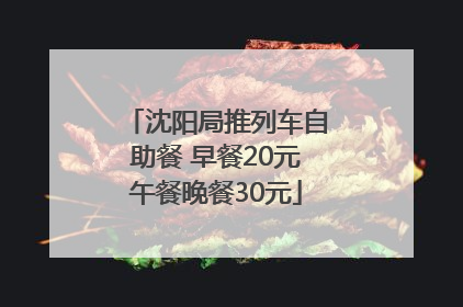 沈阳局推列车自助餐 早餐20元午餐晚餐30元