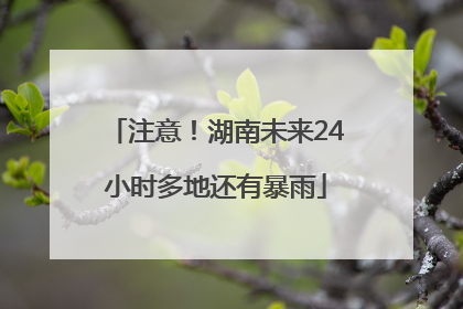 注意！湖南未来24小时多地还有暴雨