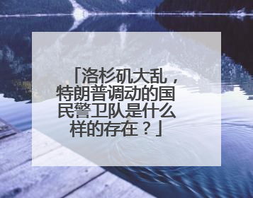 洛杉矶大乱，特朗普调动的国民警卫队是什么样的存在？
