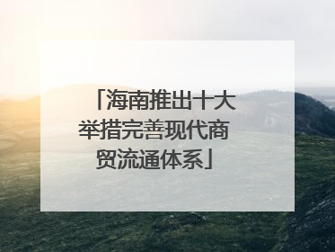 海南推出十大举措完善现代商贸流通体系