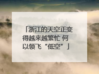 浙江的天空正变得越来越繁忙 何以领飞“低空”