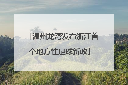 温州龙湾发布浙江首个地方性足球新政