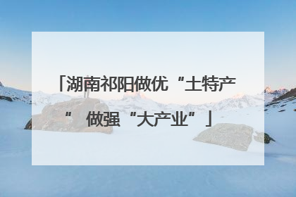 湖南祁阳做优“土特产” 做强“大产业”