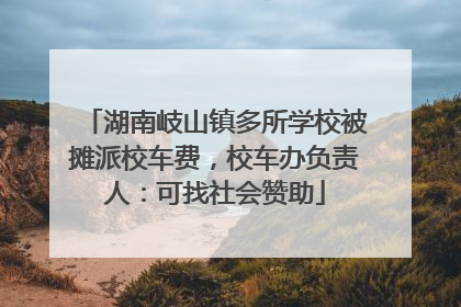 湖南岐山镇多所学校被摊派校车费，校车办负责人：可找社会赞助