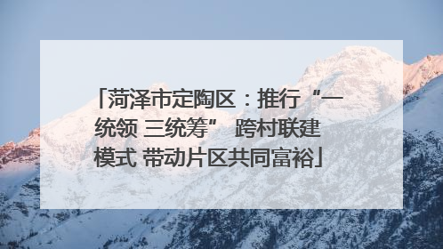 菏泽市定陶区：推行“一统领 三统筹” 跨村联建模式 带动片区共同富裕