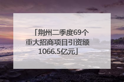 荆州二季度69个重大招商项目引资额1066.5亿元
