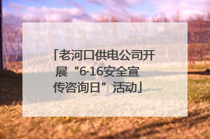 老河口供电公司开展“6·16安全宣传咨询日”活动