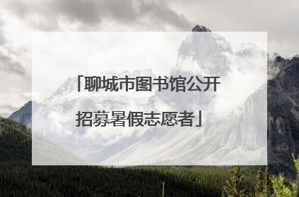 聊城市图书馆公开招募暑假志愿者