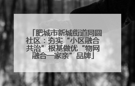 肥城市新城街道同圆社区：夯实“小区融合共治”根基做优“物网融合一家亲”品牌