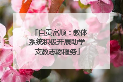 自贡富顺：教体系统积极开展助学支教志愿服务