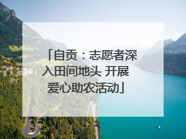 自贡：志愿者深入田间地头 开展爱心助农活动