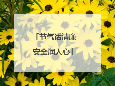 节气话清廉 安全润人心