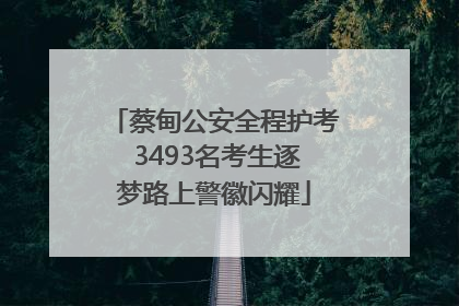 蔡甸公安全程护考 3493名考生逐梦路上警徽闪耀