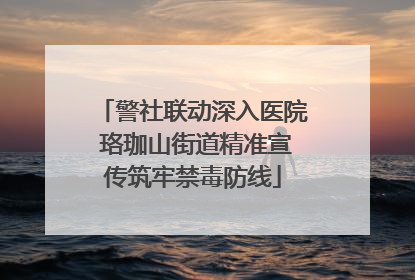 警社联动深入医院 珞珈山街道精准宣传筑牢禁毒防线