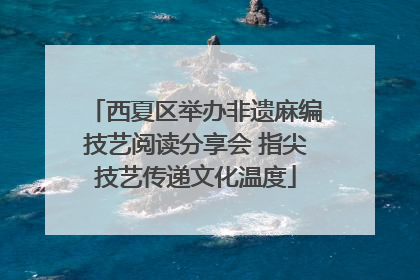 西夏区举办非遗麻编技艺阅读分享会 指尖技艺传递文化温度