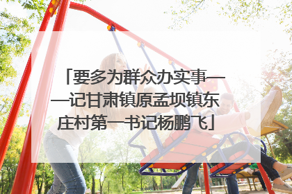 要多为群众办实事——记甘肃镇原孟坝镇东庄村第一书记杨鹏飞