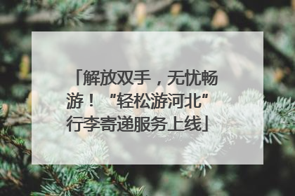 解放双手，无忧畅游！“轻松游河北”行李寄递服务上线