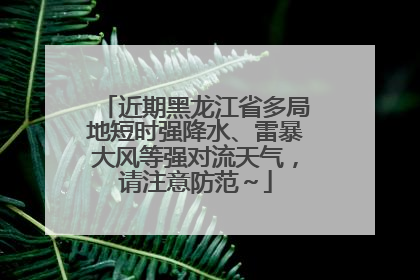 近期黑龙江省多局地短时强降水、雷暴大风等强对流天气，请注意防范～