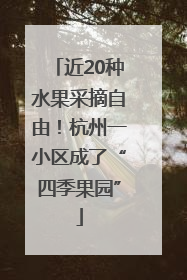 近20种水果采摘自由！杭州一小区成了“四季果园”