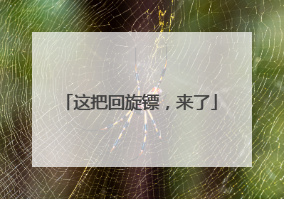 这把回旋镖，来了