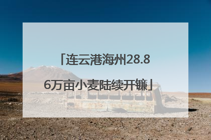 连云港海州28.86万亩小麦陆续开镰