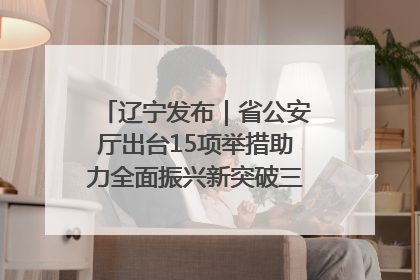 辽宁发布｜省公安厅出台15项举措助力全面振兴新突破三年行动决胜之战