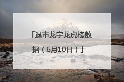 退市龙宇龙虎榜数据（6月10日）