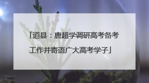 道县：唐超学调研高考备考工作并寄语广大高考学子