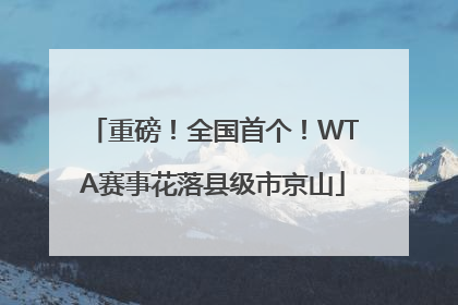 重磅！全国首个！WTA赛事花落县级市京山