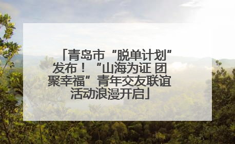 青岛市“脱单计划”发布！“山海为证 团聚幸福”青年交友联谊活动浪漫开启