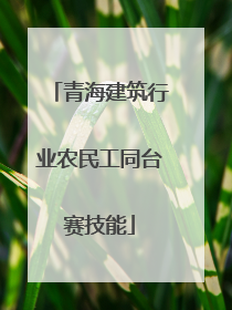 青海建筑行业农民工同台赛技能