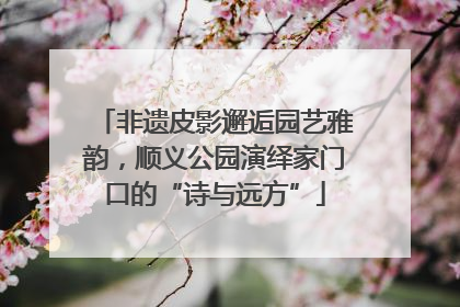 非遗皮影邂逅园艺雅韵，顺义公园演绎家门口的“诗与远方”