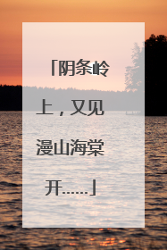 阴条岭上，又见漫山海棠开……