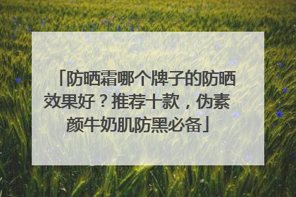 防晒霜哪个牌子的防晒效果好？推荐十款，伪素颜牛奶肌防黑必备