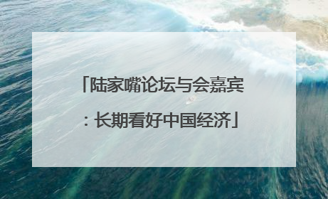 陆家嘴论坛与会嘉宾：长期看好中国经济