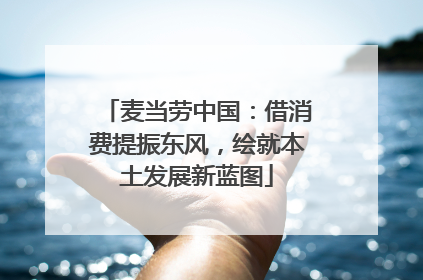 麦当劳中国：借消费提振东风，绘就本土发展新蓝图