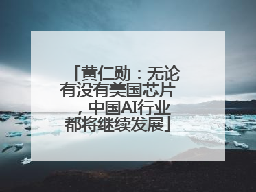 黄仁勋：无论有没有美国芯片，中国AI行业都将继续发展