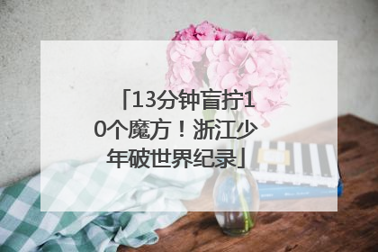 13分钟盲拧10个魔方！浙江少年破世界纪录