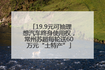 19.9元可抽理想汽车终身使用权，常州苏超每轮送60万元“土特产”