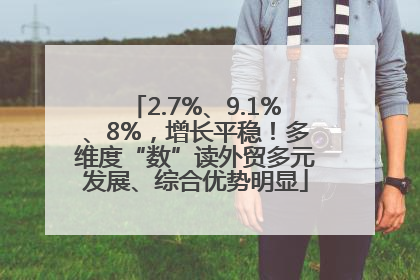 2.7%、9.1%、8%，增长平稳！多维度“数”读外贸多元发展、综合优势明显